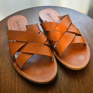 Madewell Leather Braided Codnac Slide Sandals, Womens 9.5